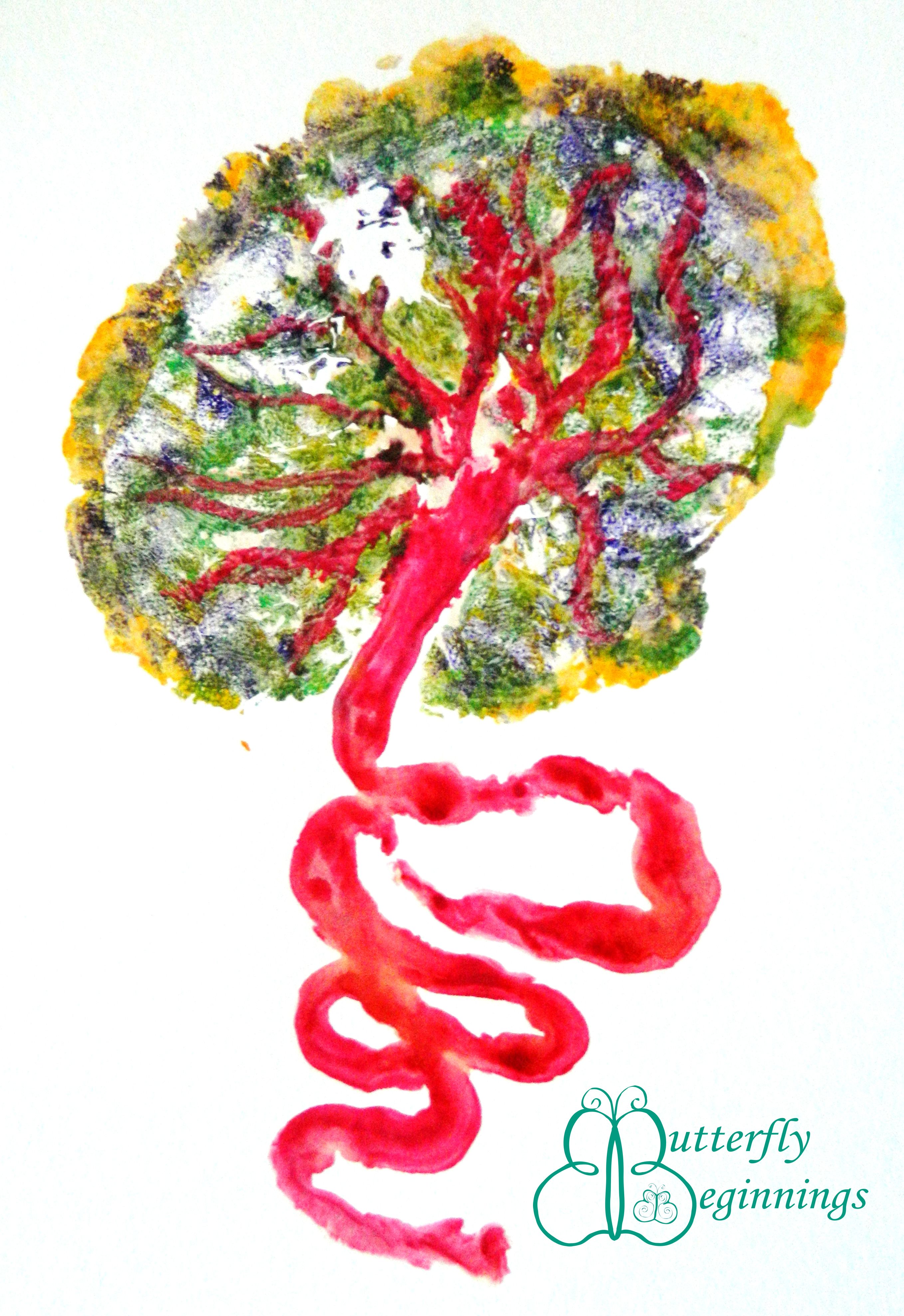 Sponged placenta print to celebrate the tree of life. www ...